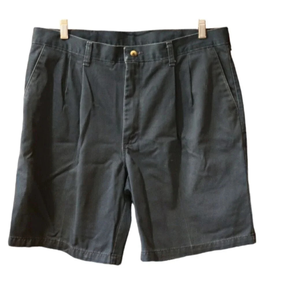 Wrangler Timber Creek Men's Chino Shorts Size 36 Navy Blue Cotton Blend GUC